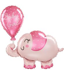 Baby girl elefant folieballon, 73 X 78 cm