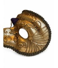 Venezia halvmaske, lilla og guld