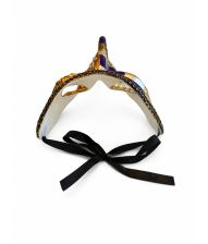 Venezia halvmaske, lilla og guld