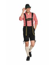 Sorte tyrolerbukser Johann, kort