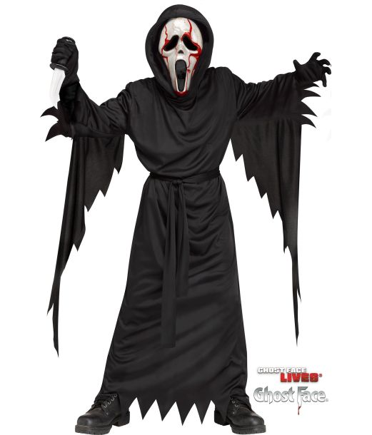 Ghost Face kostume med blødende maske
