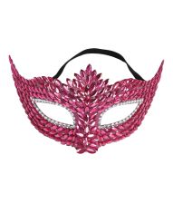 Halvmaske med pink sten
