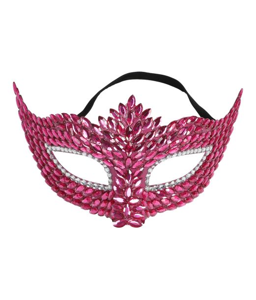 Halvmaske med pink sten