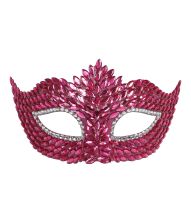 Halvmaske med pink sten