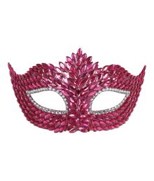 Halvmaske med pink sten