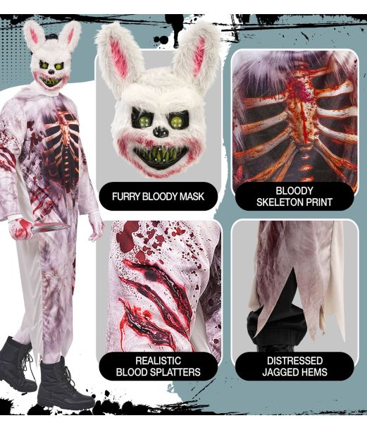 Zombie kanin kostume til voksne.