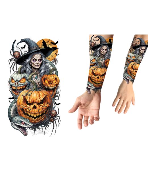 Græskar og heks tatovering