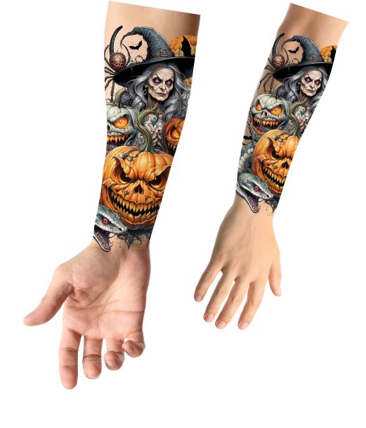 Græskar og heks tatovering