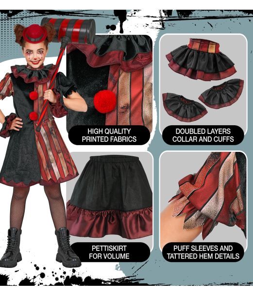 Ond klovn kostume til piger