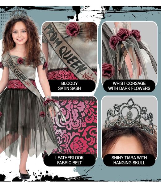 Zombie Prom Queen kostume til piger