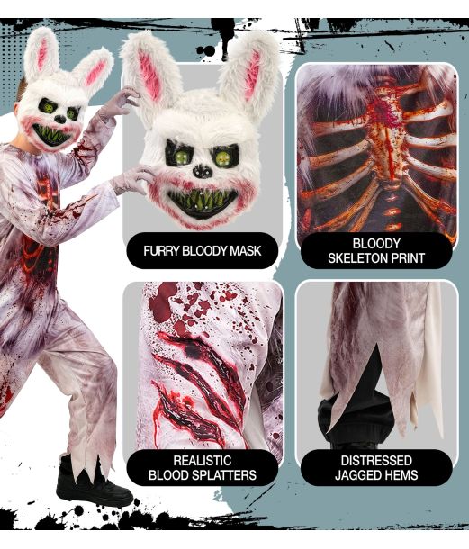 Zombie kanin kostume til børn.