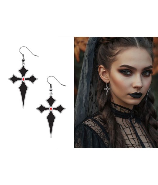 Gothic øreringe kors