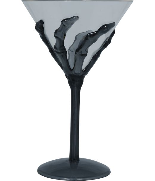 Cocktailglas med skelethånd