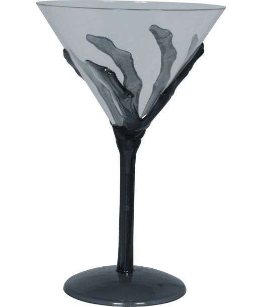 Cocktailglas med skelethånd