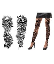 Strømpebukser med halloween tatoveringer