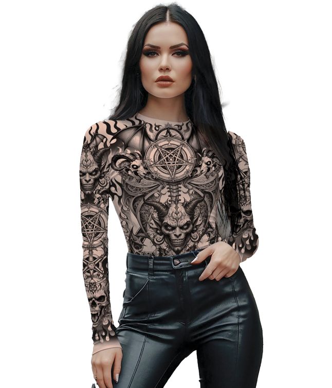 Satanisk tatoveringsbluse