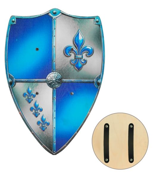 Fleur-de-lis Ridderskjold i træ, 50 x 32 cm