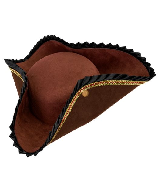 Deluxe Pirathat – Brun tricornerhat