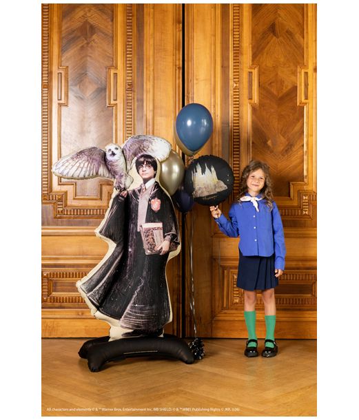 Harry Potter stående folieballon med Hedwig, 145 cm