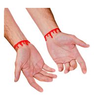 Blodige armbånd til din halloween udklædning.
