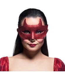 Djævlemaske med glitter