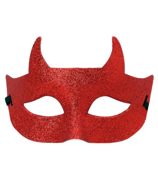 Djævlemaske med glitter