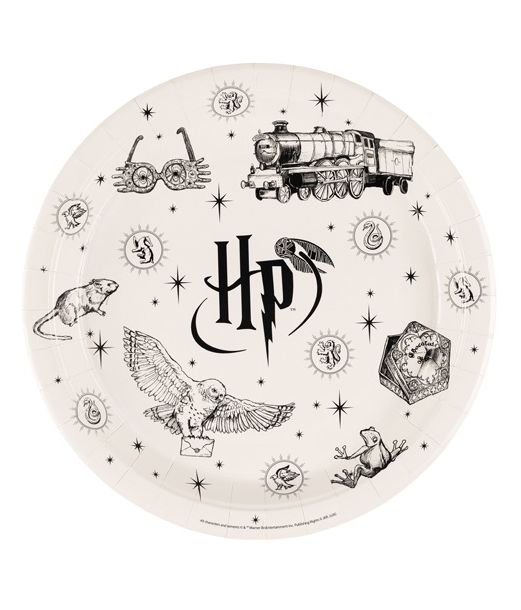 Harry Potter paptallerkner, beige 6 stk