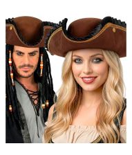 Deluxe Pirathat – Brun tricornerhat