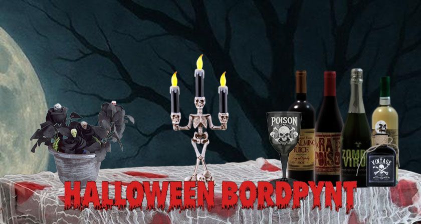Halloween bordpynt og engangsservice