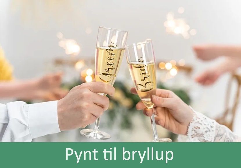 Pynt og dekorationer til bryllupsfest