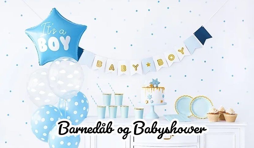 Pynt til barnedåb og babyshower