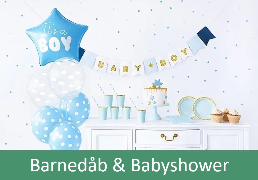 Pynt til barnedåb og babyshower