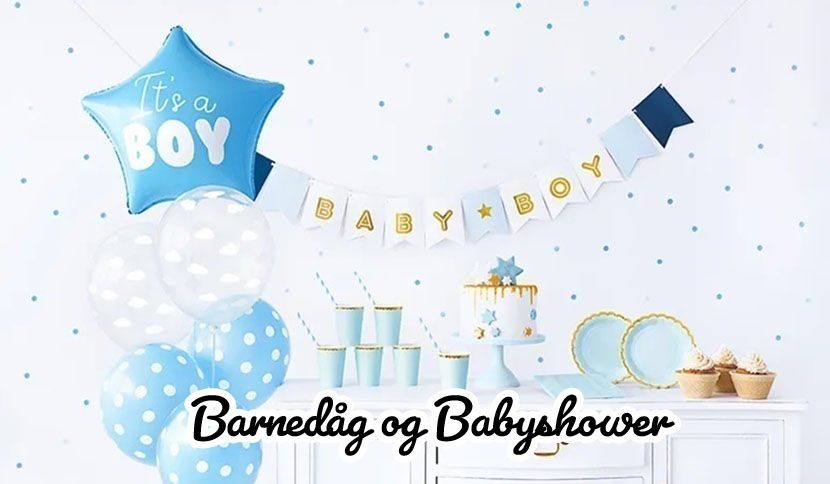 Pynt til barnedåb og babyshower